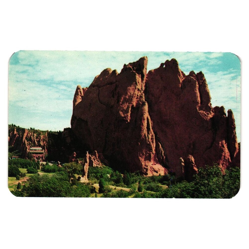 Vintage Garden Of Gods Colorado Postcard Interior Pikes Peak Region Mountain